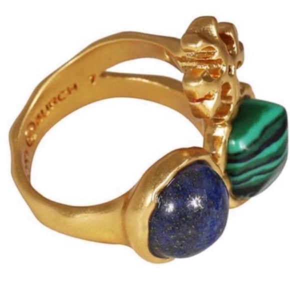 Tory Burch gold Roxanne Semiprecious stones Ring - Picture 2 of 8
